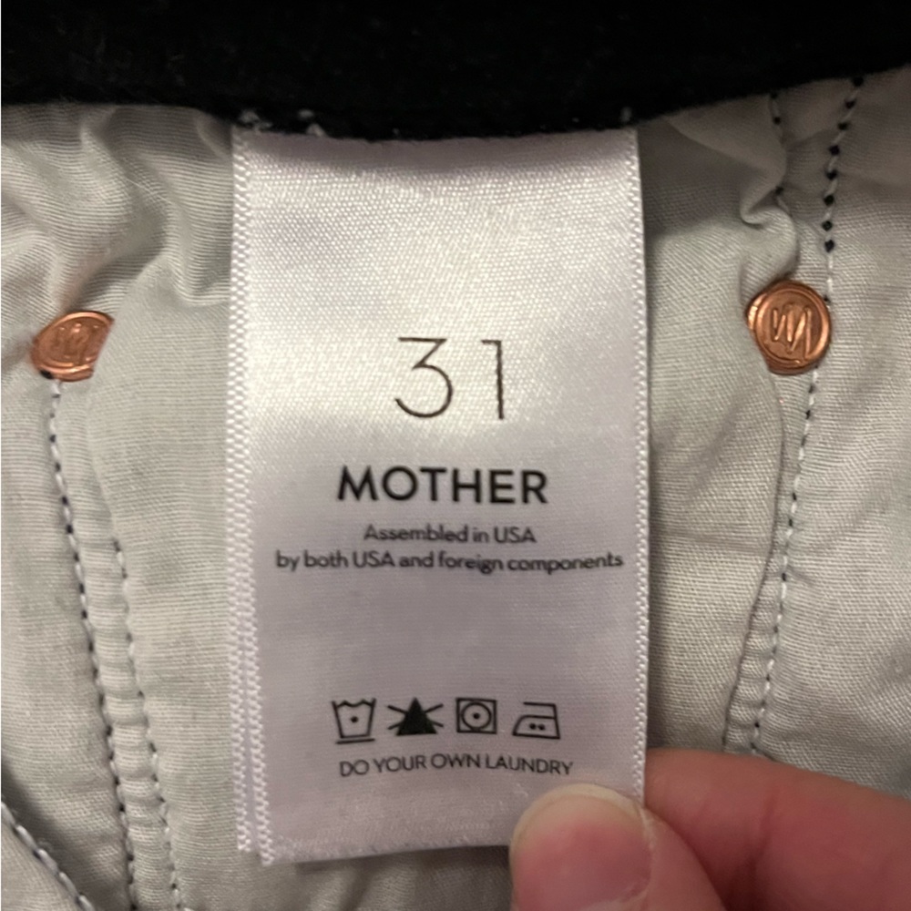 Mother Straight Leg Black Jeans With Paint Splatter Design - Picture 3 of 4